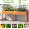 Outdoor Hochbeet mit Beinen 185 x 58 x 77 cm Holz Pflanzkasten mit Trennwand Gelb