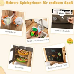 Outdoor Kinder Matschküche mit Tafel & Herden & Spüle Kinderküche Spielküche