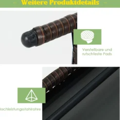 Outdoor Klappbarer Beistelltisch Polyrattan Gartentisch Wetterfester Balkontisch Kaffeetisch Braun