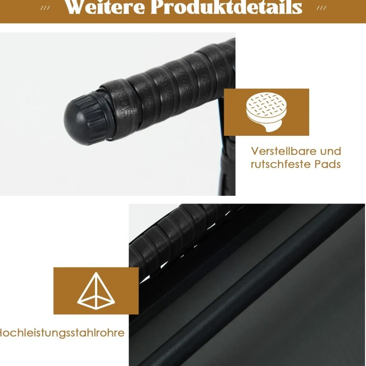 Outdoor Klappbarer Beistelltisch Polyrattan Gartentisch Wetterfester Balkontisch Kaffeetisch Schwarz