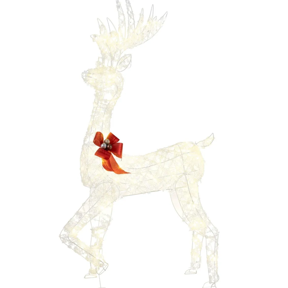 Outdoor LED Rentier mit 100 Warmweißen Lichtern Beleuchtete Weihnachtsdeko 150 cm