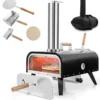 Outdoor Pizzaofen aus Edelstahl mit Pizzastein & Pizzaschaufel & Thermometer & Tragetasche