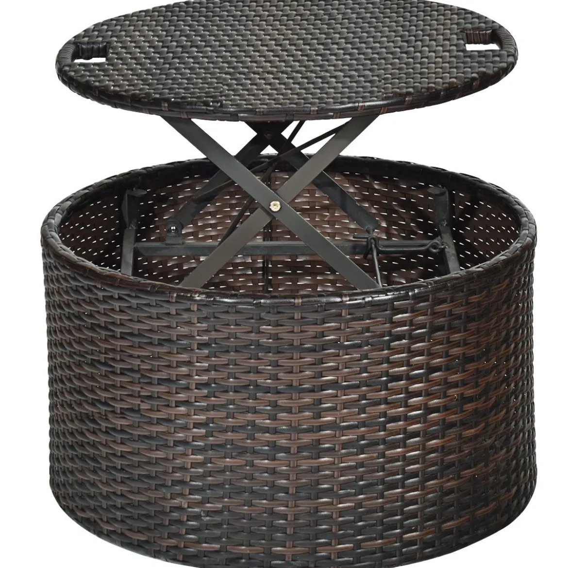 Outdoor-Rund-Tagbett mit einziehbarem Baldachin 192 x 177 x 146 cm