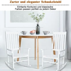 Outdoor-Schaukelstuhl Schwingsessel Gartenstuhl Wohnzimmerstuhl Teakholz 71 x 84 x 116 cm Weiß