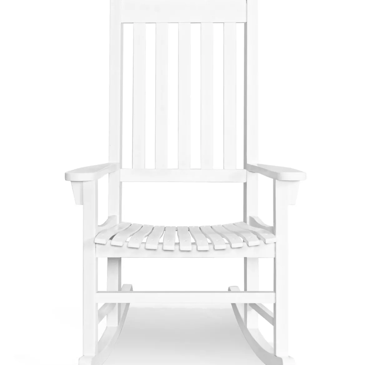 Outdoor-Schaukelstuhl Schwingsessel Gartenstuhl Wohnzimmerstuhl Teakholz 71 x 84 x 116 cm Weiß