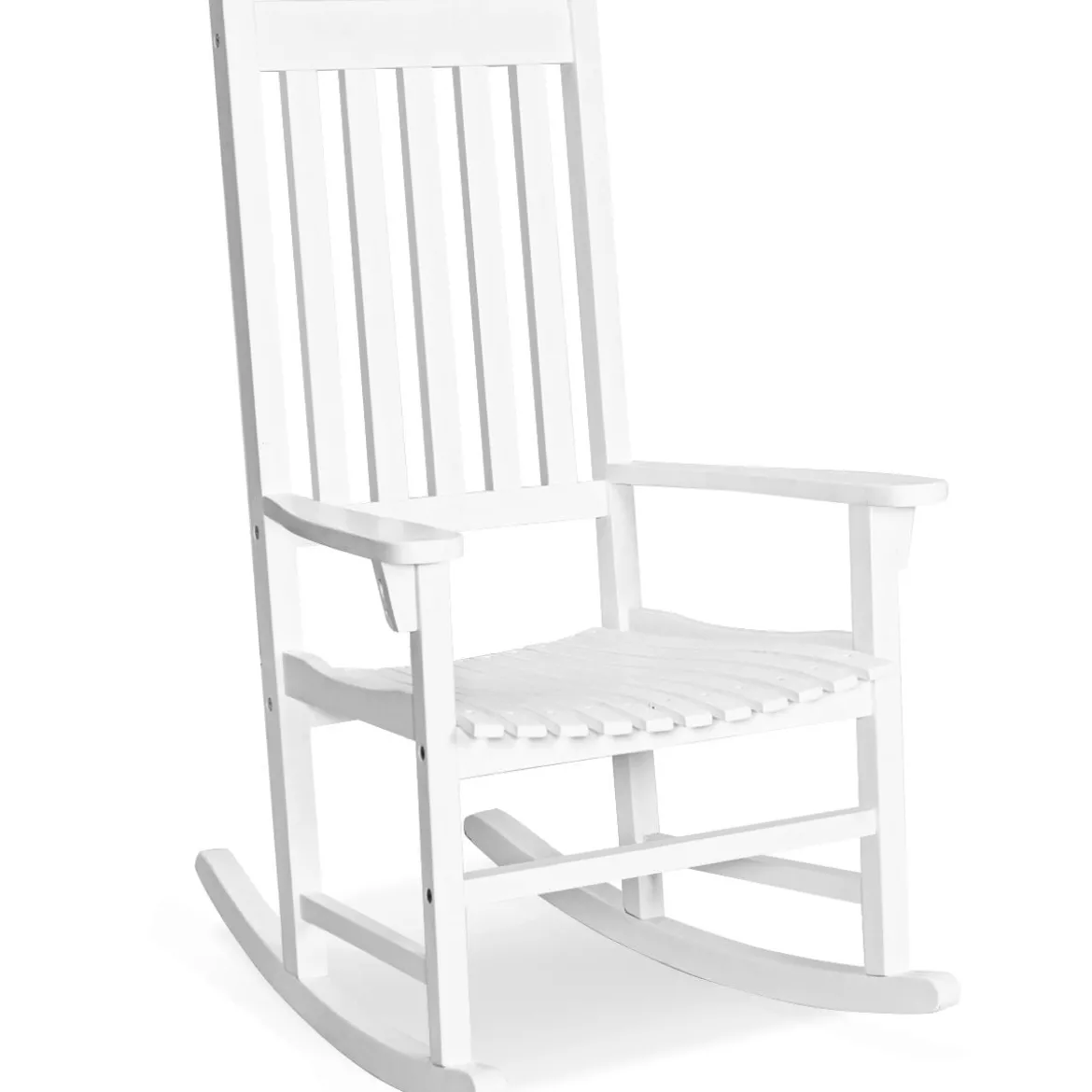 Outdoor-Schaukelstuhl Schwingsessel Gartenstuhl Wohnzimmerstuhl Teakholz 71 x 84 x 116 cm Weiß