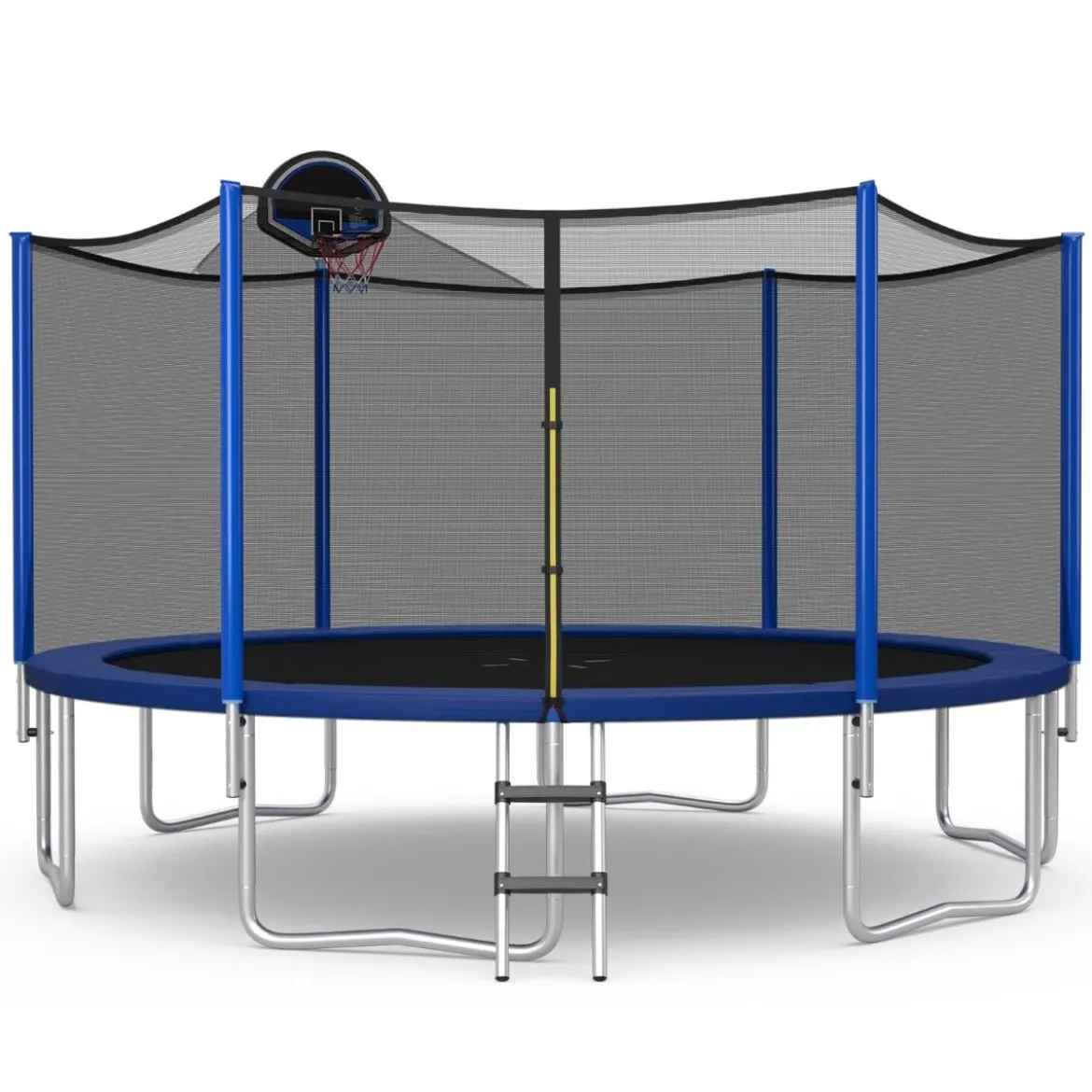 Outdoor-Trampolin Durchmesser 366 cm Gartentrampolin Schwarz + Blau