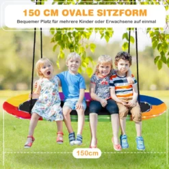 Ovale Nestschaukel bis 300 kg Belastbar Outdoor Schaukel mit Verstellbaren Seilen Kinderschaukel