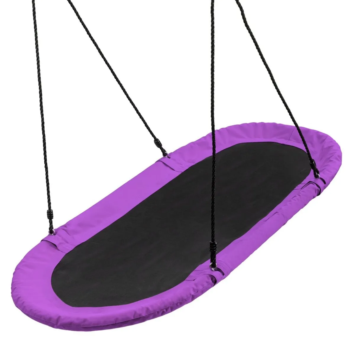 Ovale Nestschaukel Tellerschaukel mit 100-160cm höhenverstellbarem Seil für Kinder & Erwachsene Lila