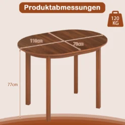 Ovaler Esstisch für 2-4 Personen Küchentisch aus Holz Esszimmertisch Holztisch Walnuss