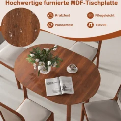 Ovaler Esstisch für 2-4 Personen Küchentisch aus Holz Esszimmertisch Holztisch Walnuss
