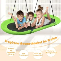 Ovale Schaukel Baumschaukel große Plattformschaukel Ovale Nestschaukel höhenverstellbarem Grün