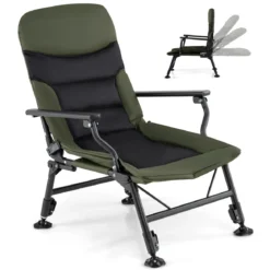 Oversize Klappbarer Campingstuhl für Erwachsene Schwerlast All-Terrain Klappstuhl Grün
