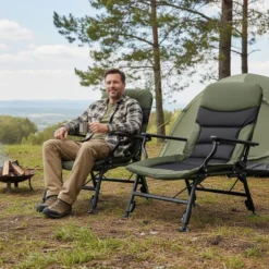Oversize Klappbarer Campingstuhl für Erwachsene Schwerlast All-Terrain Klappstuhl Grün
