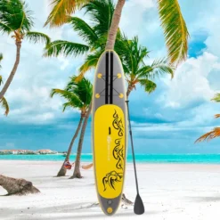 Paddelboard Surfboard Sup-Board Paddelbrett Stand Up Board Set 335 x 75 x 15 cm Gelb
