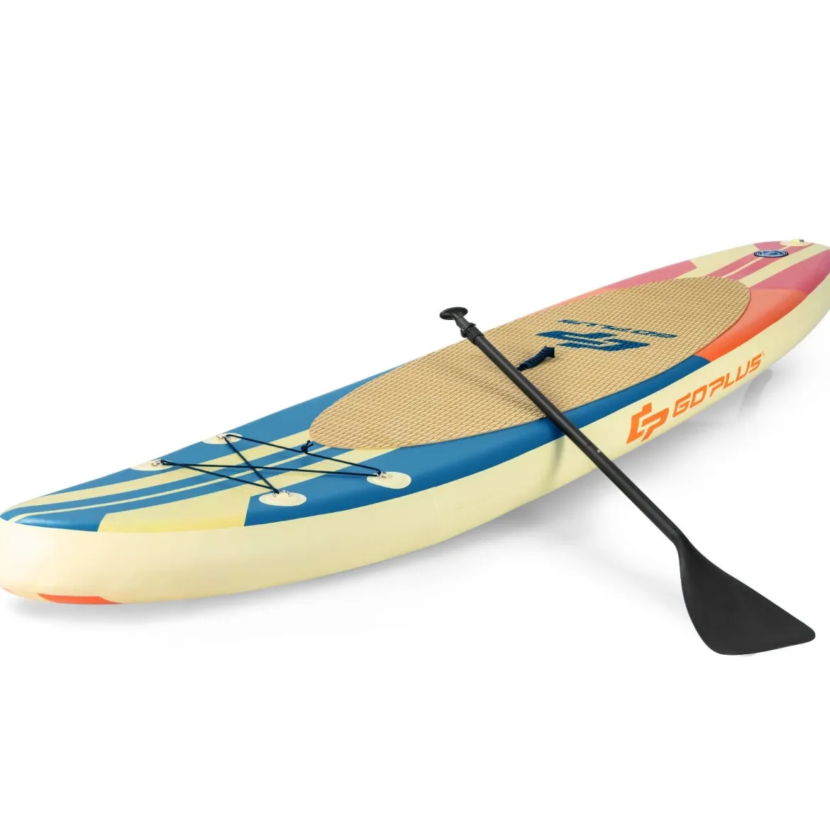 Paddel Brett Paddelboot Schwimmendes Paddelbrett 320 x 76 x 15 cm Streifen-Muster Bunt