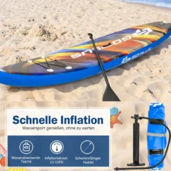 Paddle Board Stand-Up Aufblasbares Paddelbrett 335 x 76 x 15 cm Sternenhimmel-Muster Bunt