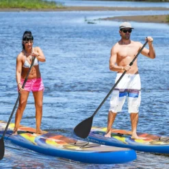 Paddle Board Stand-Up Aufblasbares Paddelbrett 335 x 76 x 15 cm Sternenhimmel-Muster Bunt