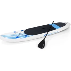 Paddlebrett Aufblasbares Stand Up Surfboard Set Blau und Weiß 305 x 76 x 15 cm