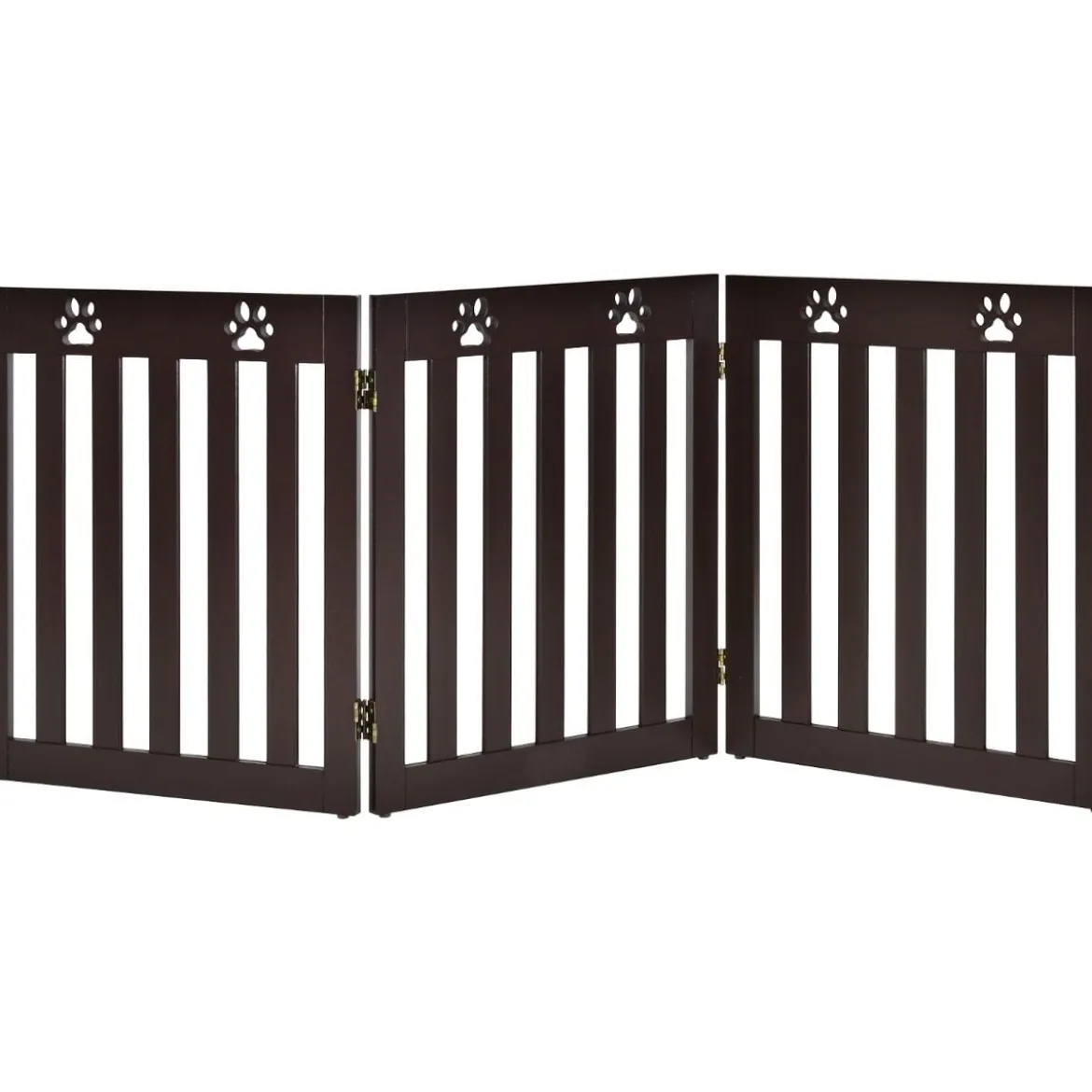 3 Paneelen Absperrgitter Hunde Schutzgitter klappbar für Haustiertor 151,5 x 60 x 1,5 cm Braun