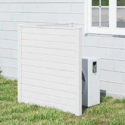 2 Paneele Sichtschutzzaun 123 x 123 cm Gartenzaun PVC mit 3 verzinkte Metall-Erdspieße Weiß