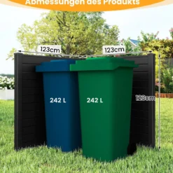 2 Paneele Sichtschutzzaun 123 x 123 cm Gartenzaun PVC mit 3 verzinkte Metall-Erdspieße Schwarz