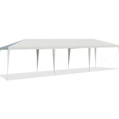 Partyzelt 3 m x 9 m Wasserdichter Pavillon für den Außenbereich Weiß