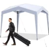 Pavillon 3x3 m Faltpavillon mit Rolltasche 8 Heringe & 4 Windseile Gartenpavillon Wasserdicht Stabil Winterfest (ohne Moskitonetz)