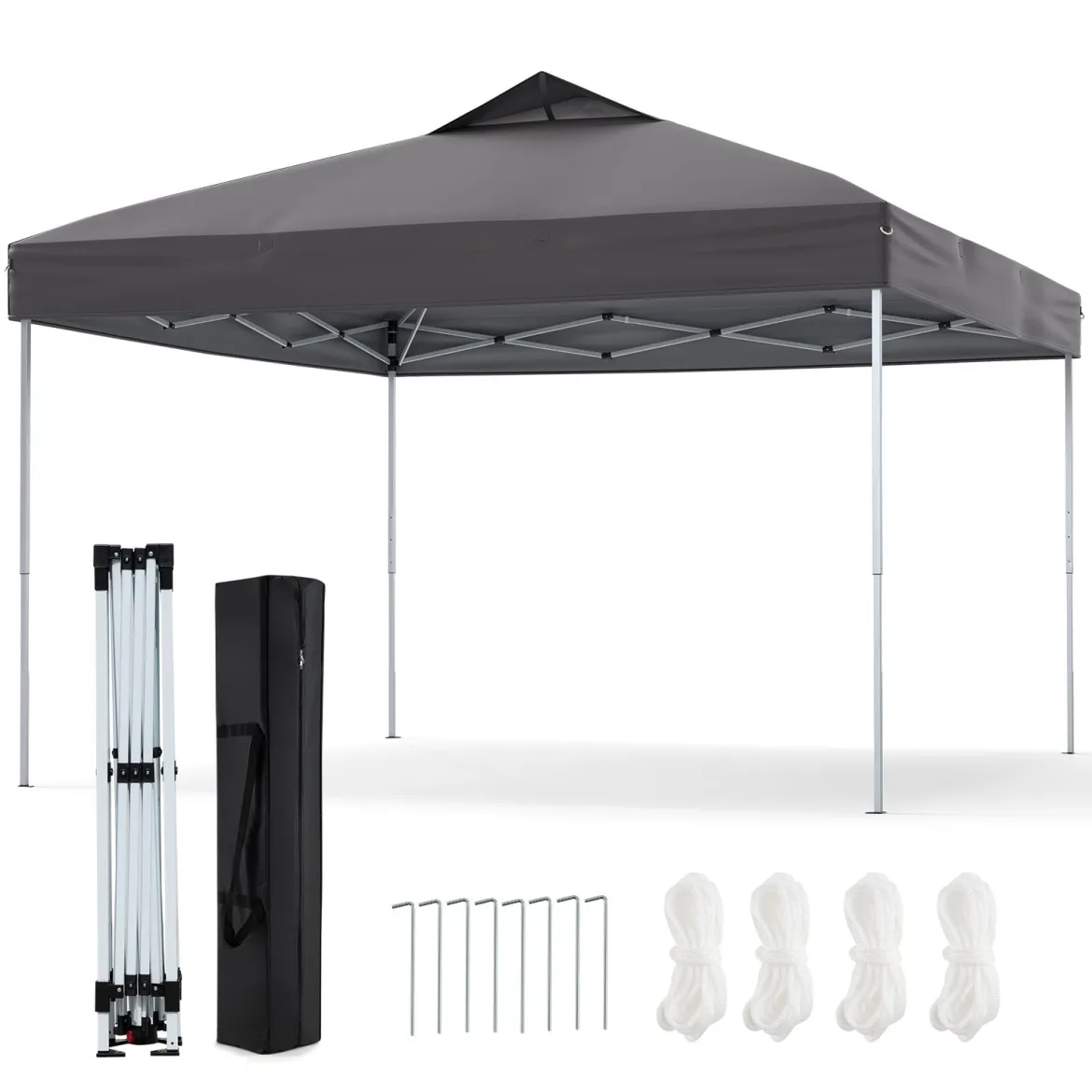 Pavillon 3x3m Faltpavillon wasserdicht stabil UV-Schutz 50+ Partyzelt Faltzelt Grau