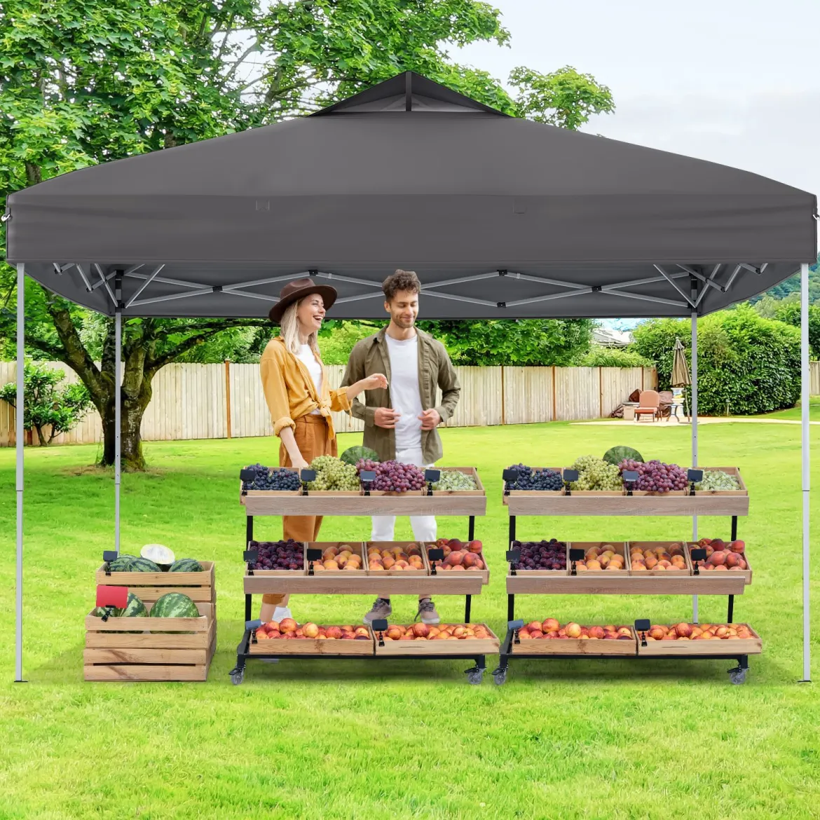 Pavillon 3x3m Faltpavillon wasserdicht stabil UV-Schutz 50+ Partyzelt Faltzelt Grau