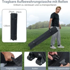 Pavillon 3 x 3 m Pop up Faltpavillon mit 4 Abnehmbaren Seitenwänden Schwarz/Grau/Weiß