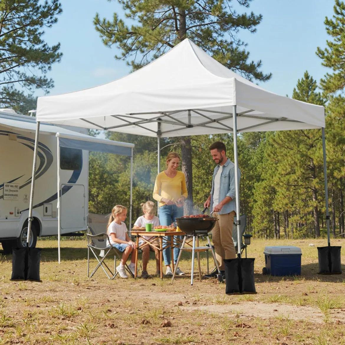 Pavillon 3x3 m Pop Up Gartenpavillon mit 3 Seitenwänden & 3-Stufiger Höhenverstellung