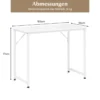PC-Tisch mit Verstellbaren Fußpolstern Kompakter Computertisch Schreibtisch 100 x 50 x 77 cm Weiß
