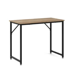 PC-Tisch mit Verstellbaren Fußpolstern Kompakter Computertisch Schreibtisch 100 x 50 x 77 cm Natur