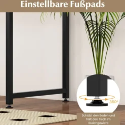 PC-Tisch mit Verstellbaren Fußpolstern Kompakter Computertisch Schreibtisch 100 x 50 x 77 cm Schwarz