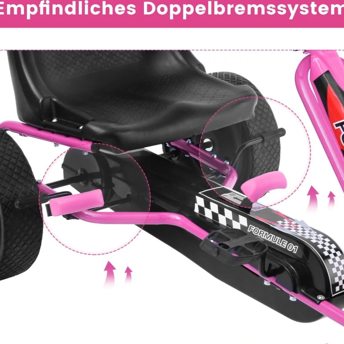 Pedal Gokart Racing Kinderauto Pedalfahrzeug Tretauto Gocart Sitzaußen