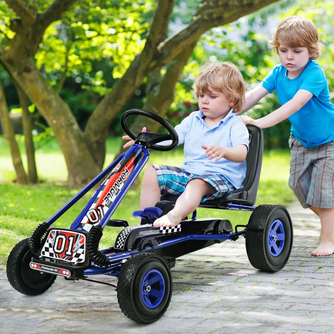 Pedal Gokart Racing Kinderauto Pedalfahrzeug Tretauto Gocart Sitzaußen