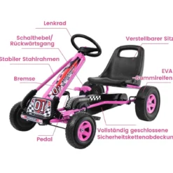 Pedal Gokart Racing Kinderauto Pedalfahrzeug Tretauto Gocart Sitzaußen