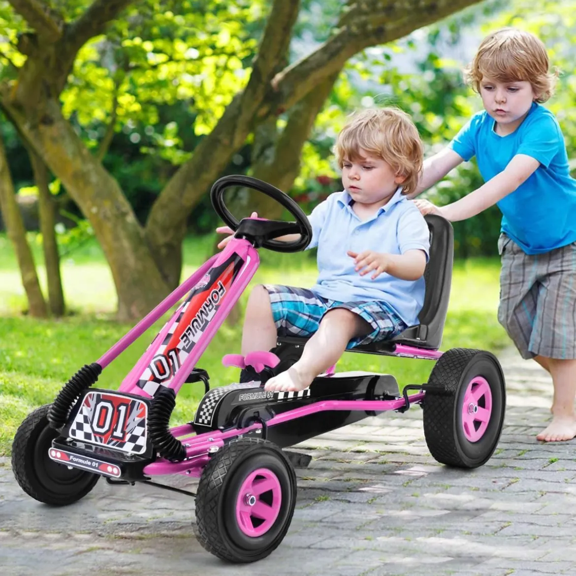 Pedal Gokart Racing Kinderauto Pedalfahrzeug Tretauto Gocart Sitzaußen