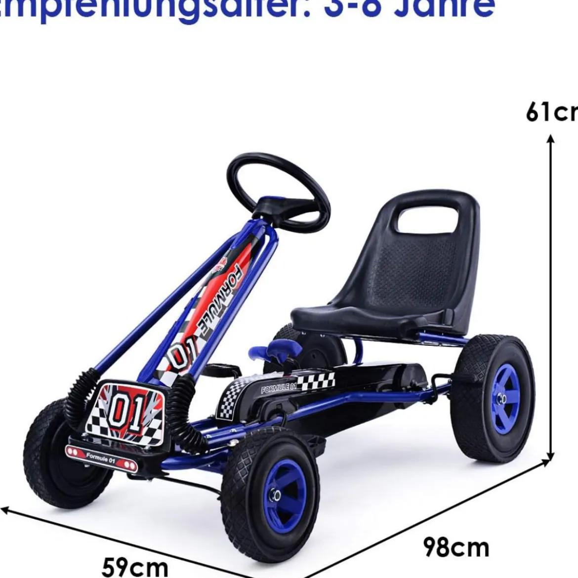 Pedal Gokart Racing Kinderauto Pedalfahrzeug Tretauto Gocart Sitzaußen