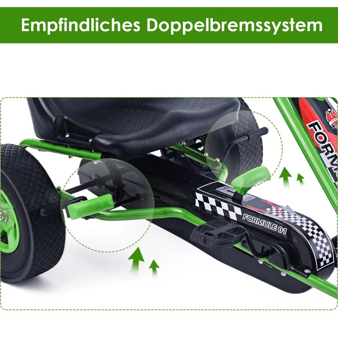 Pedal Gokart Racing Kinderauto Pedalfahrzeug Tretauto Gocart Sitzaußen