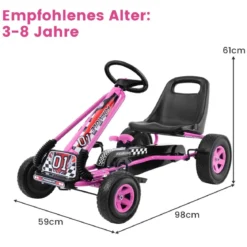 Pedal Gokart Racing Kinderauto Pedalfahrzeug Tretauto Gocart Sitzaußen