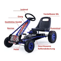 Pedal Gokart Racing Kinderauto Pedalfahrzeug Tretauto Gocart Sitzaußen