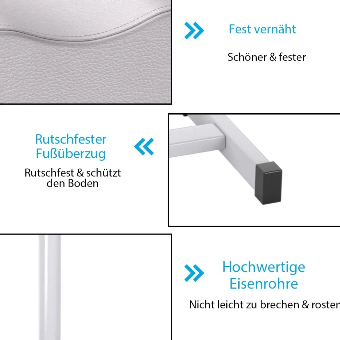 Pediküre Hocker mit Verstellbarer Sitzhöhe Fußhocker für Nagelpflege in Salons Spa Weiß