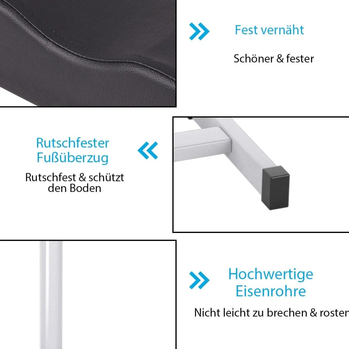 Pediküre Hocker mit Verstellbarer Sitzhöhe Fußhocker für Nagelpflege in Salons Spa Schwarz
