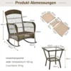 PE-Rattan-Stühle & Beistelltisch 3-Teiliges Schaukelstuhl-Set