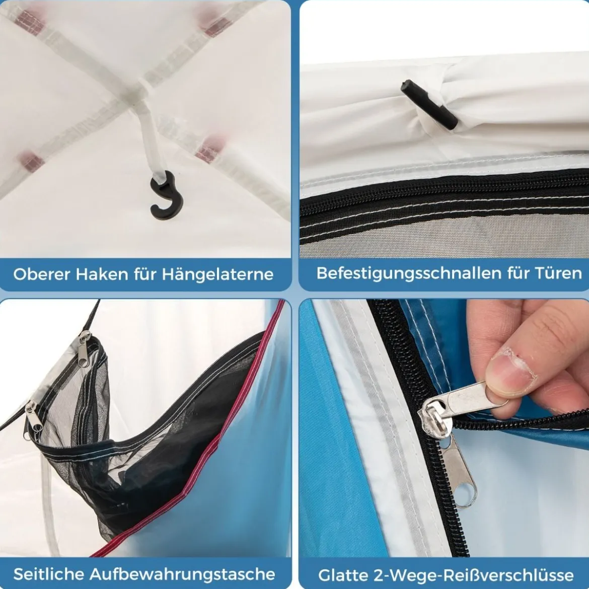 5 Personen Campingzelt mit Großer Netztür & Netzfenstern & Tragetasche Wasserdichtes Reisezelt