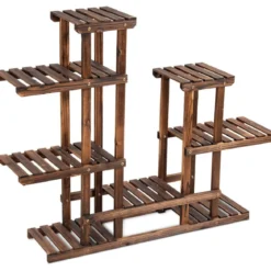 Pflanzenregal Balkon Blumenregal Blumenständer für den Garten Blumentreppe mit 6 Ebenen Holzregal 119 x 25 x 96 cm