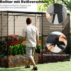 Pflanzenschutznetz mit Rolltor inkl. Tragetasche & 6 Erdnägeln Gemüseschutznetz 310 x 200 x 200 cm