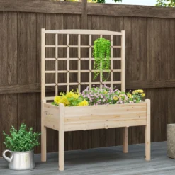 Pflanzkasten mit Rankgitter Blumenkasten Gartenspalier Hochbeet mit Spalier Rankhilfe